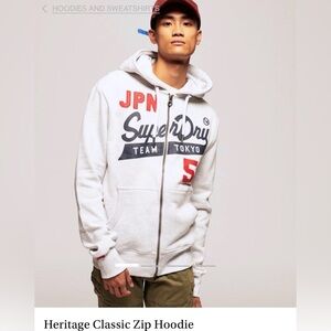 Superdry Men’s Heritage Classic Zip Ice Marl Hoodie